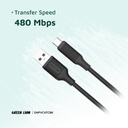 Green Lion USB-A to USB-C PVC Cable 1M - 5
