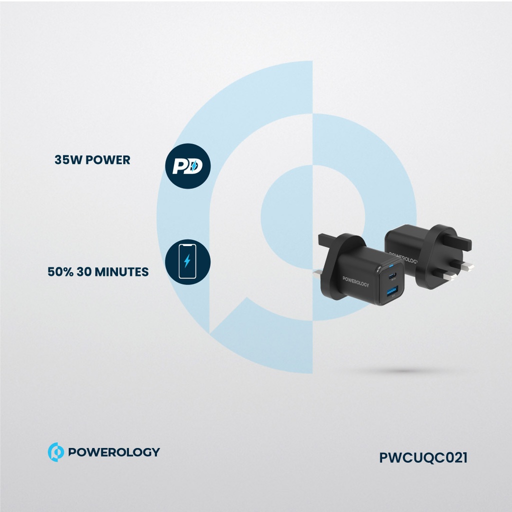 35W GaN Charger UK with USB-C Cable - 3