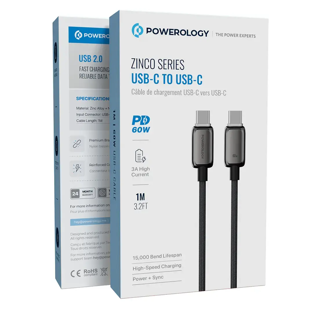 60W USB-C to USB-C Braided Cable - 3