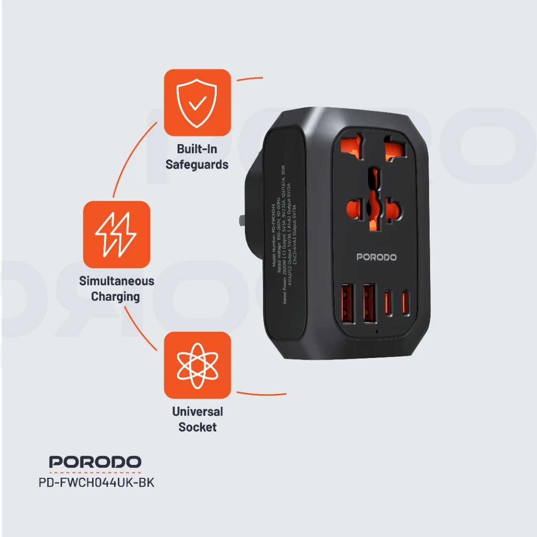 4-in-1 Adaptor UK Plug - 4