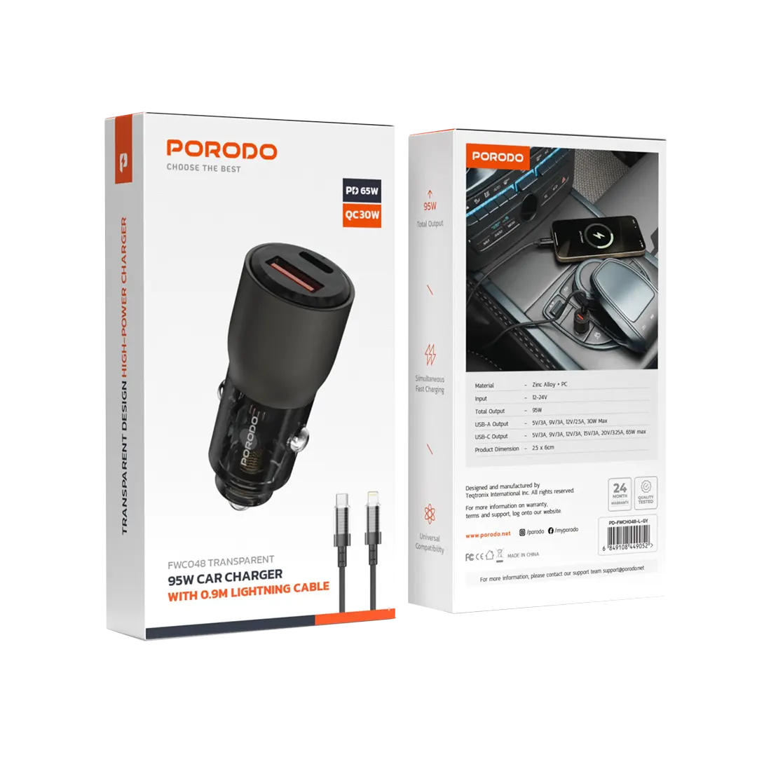 96W Transparent Car Charger C-L - 1