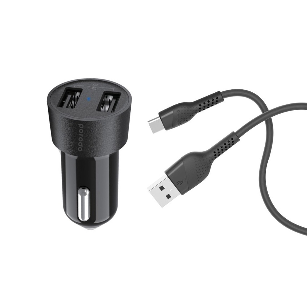 Blue 15W Car Charger C-C - 1