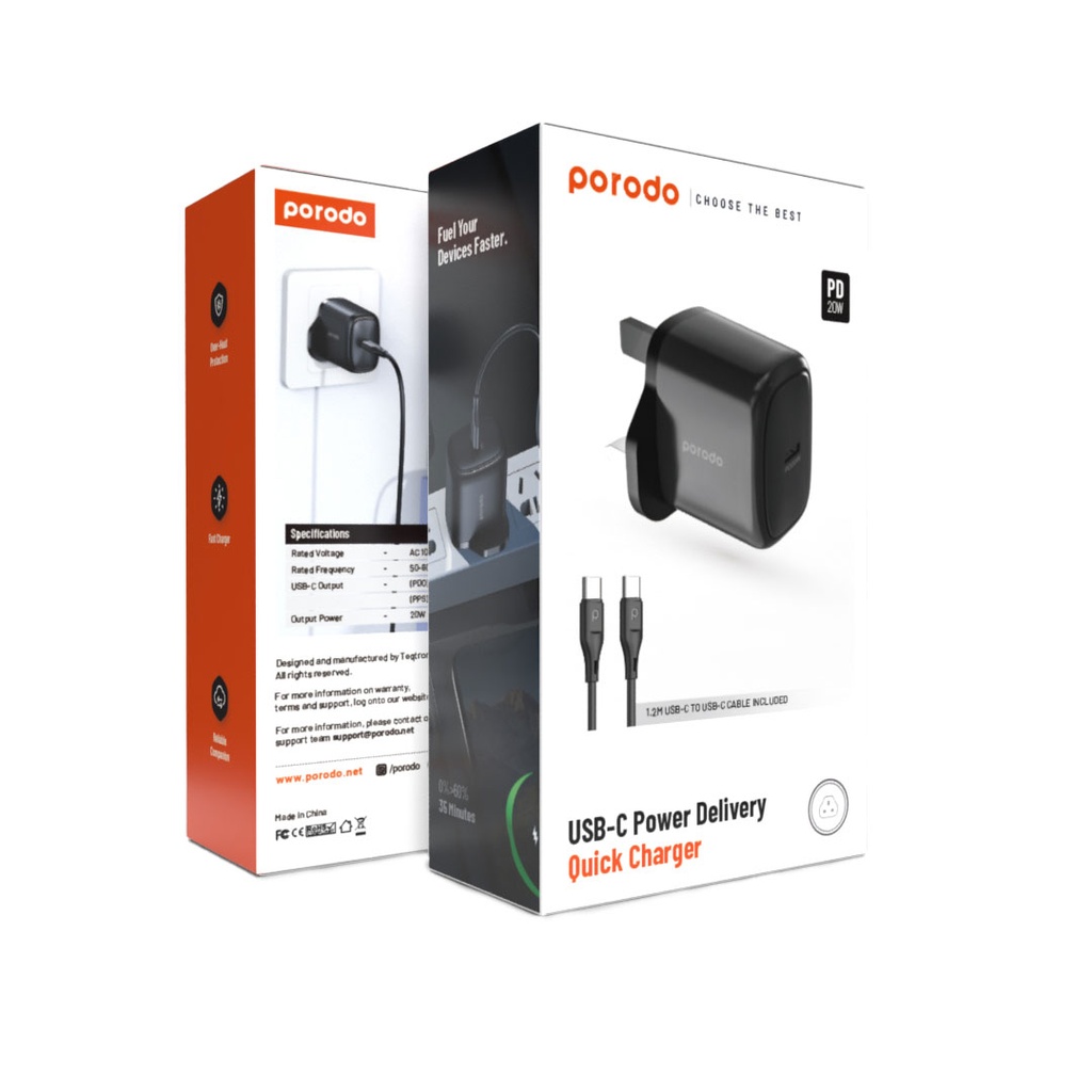 PD20W UK Charger Type-C to C Cable - 3