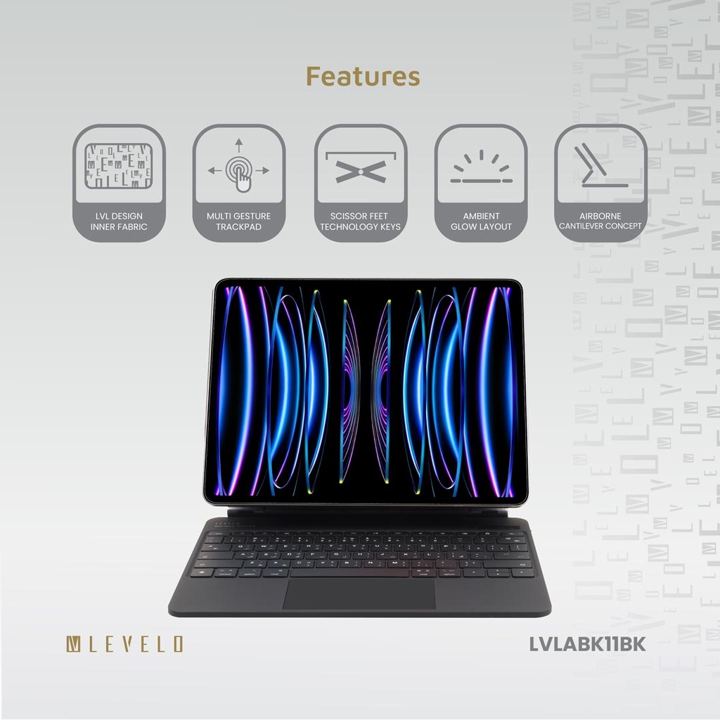 AeroBoard Pro Saffiano Leather Wireless Keyboard iPad Pro 11 - 4