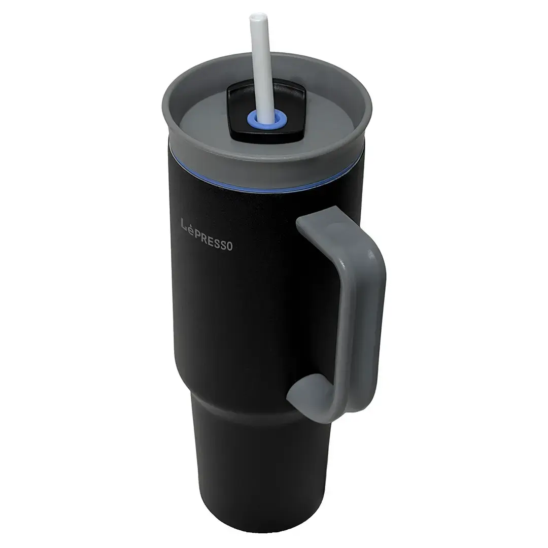 LePresso Coffee Mug with Sleeve and Straw - 1
