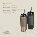 LePresso Coffee Mug with Sleeve and Straw 520ml - Grey