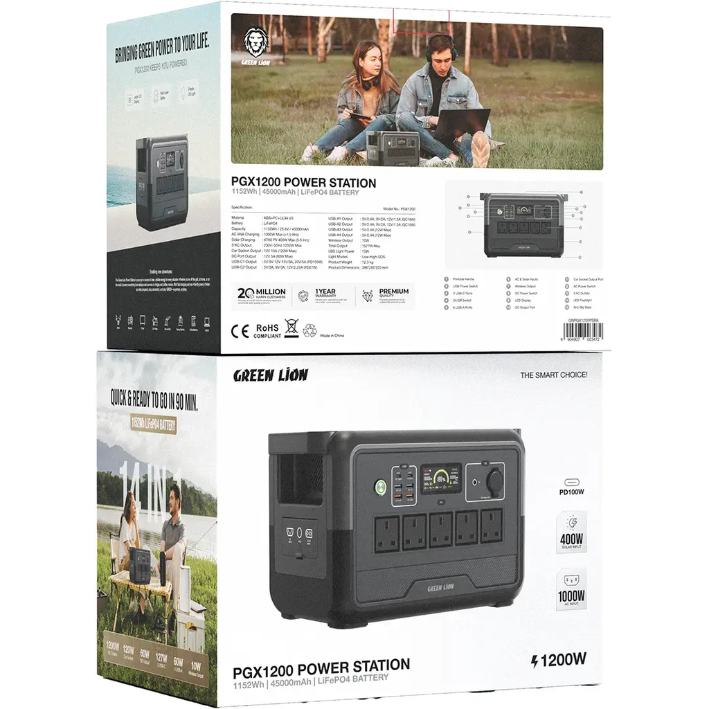 Green Lion PGX1200 Power Station - angle 3