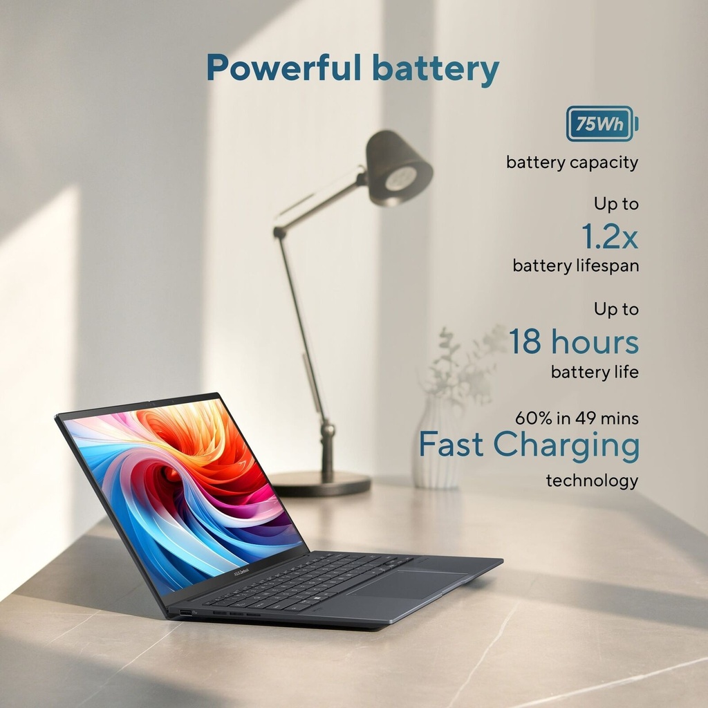 ASUS ZENBOOK UX3405C Intel Core Ultra 7 Processor 255H 16GB LPDDR5X On Board 512GB M.2 NVMe PCIe 14" OLED (2880 x 1800) Intel Arc Graphics Touch Screen Windows 11 Home Jasper Gray