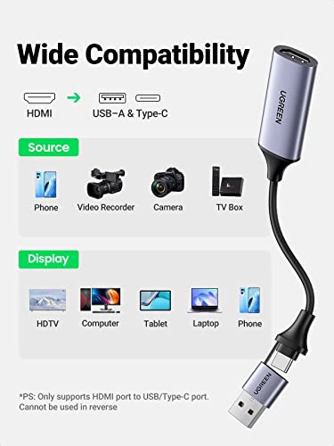 UGREEN 40189 Video Capture Card Single HDMI Input