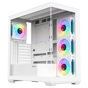 SAMA NEVIEW SV01 ATX Mid-Tower Gaming PC Case - White - Angle