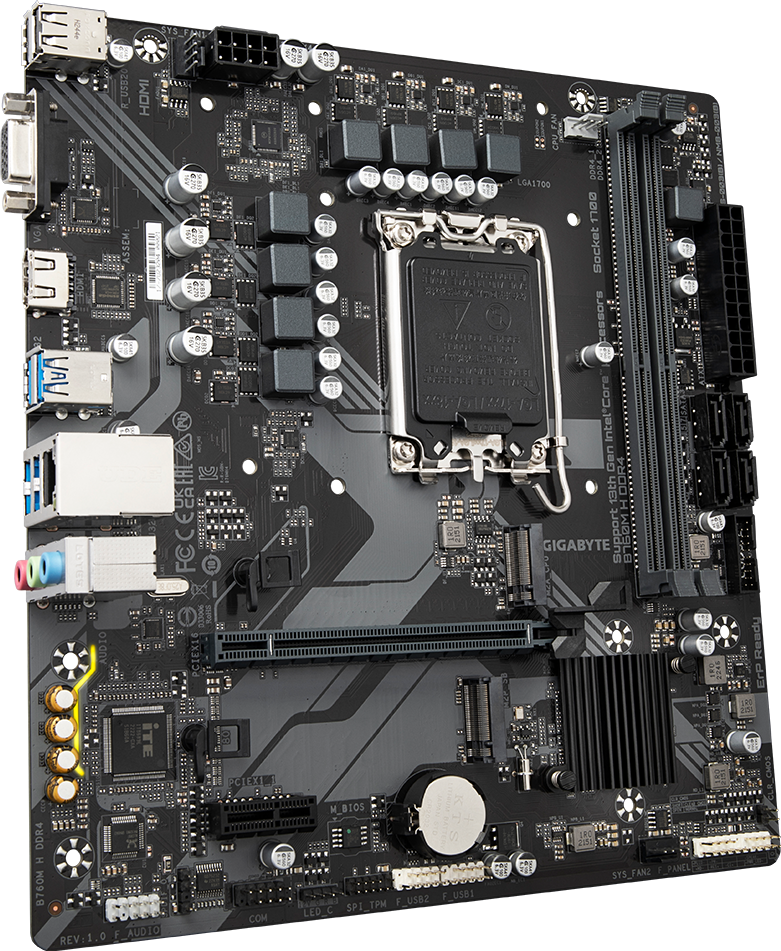 B760M H DDR4 - angle 2