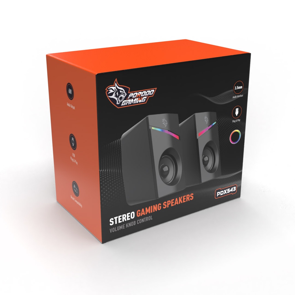 Porodo Gaming Speakers RGB White - 2
