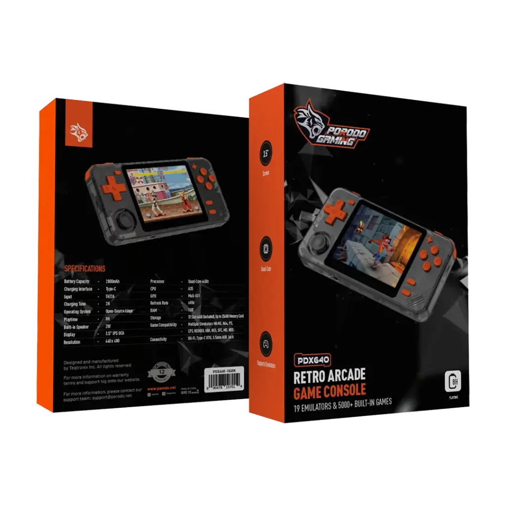 Porodo Arkos Retro Console Black-Orange - 3