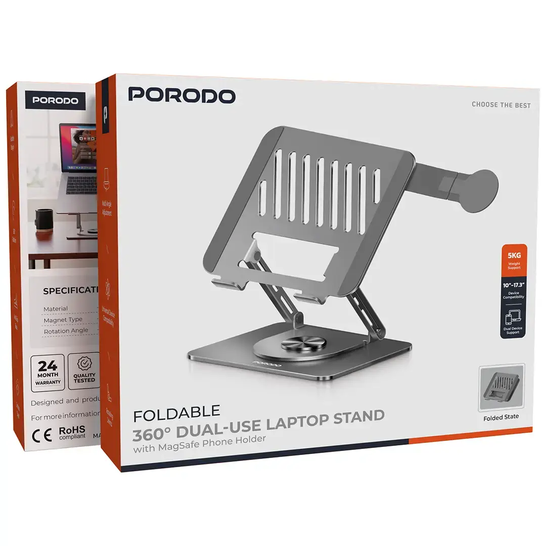 Porodo Foldable Laptop Stand MagSafe Holder - 2