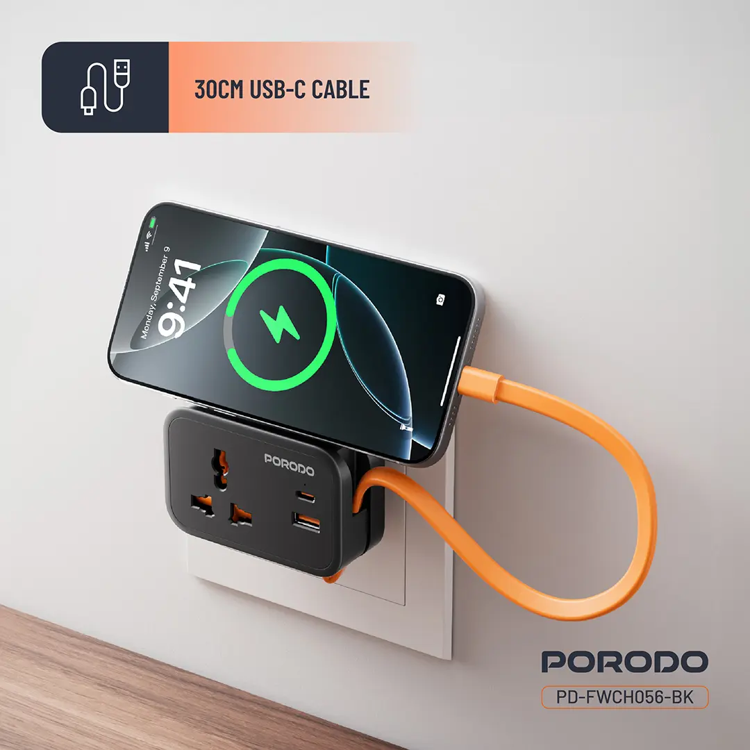 Porodo Universal Wall Socket - 3