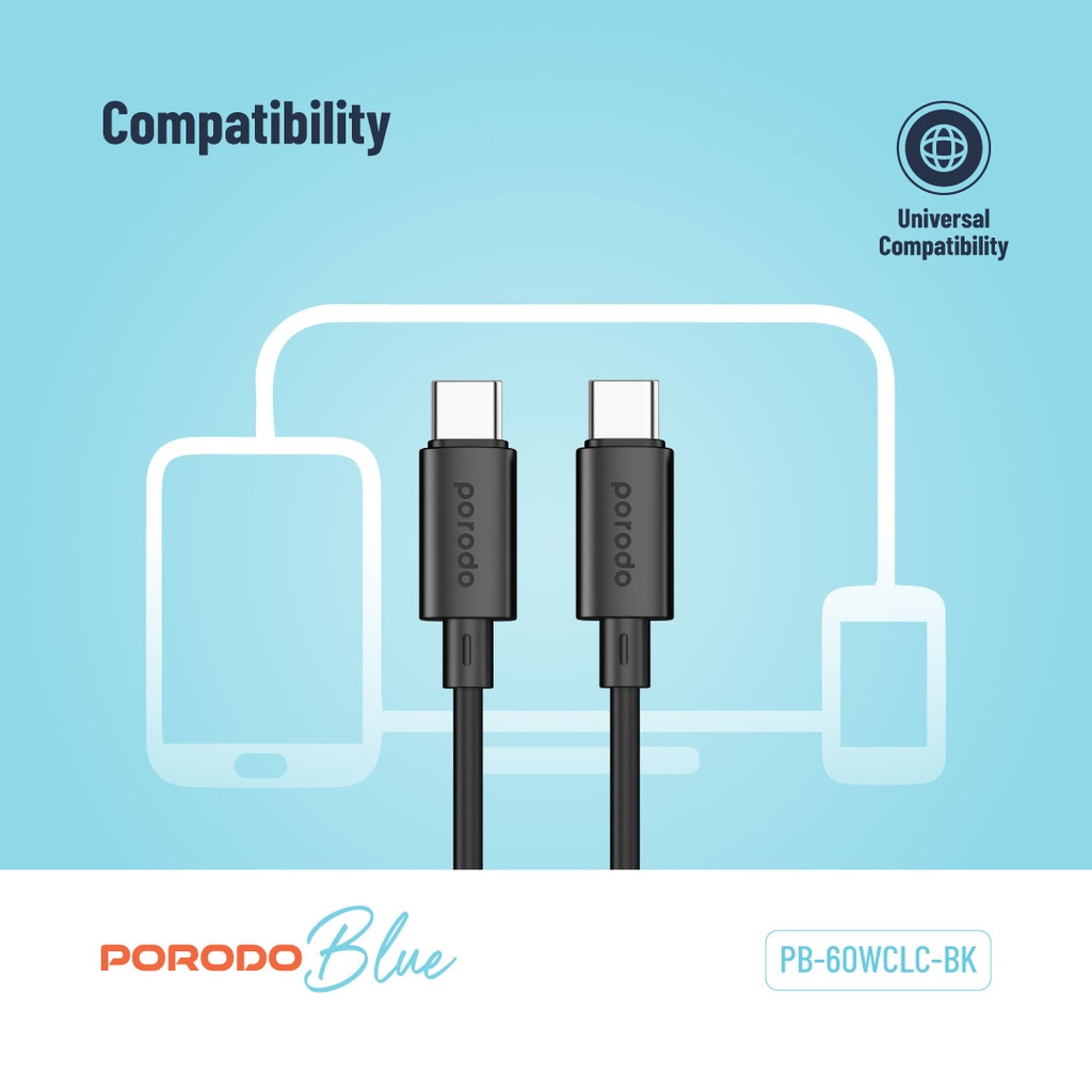 Porodo Blue 60W PD Type-C Cable - 3