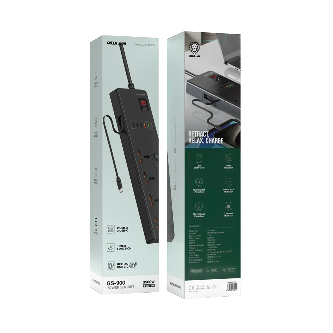 Green Lion GS-900 Power Socket White - 1