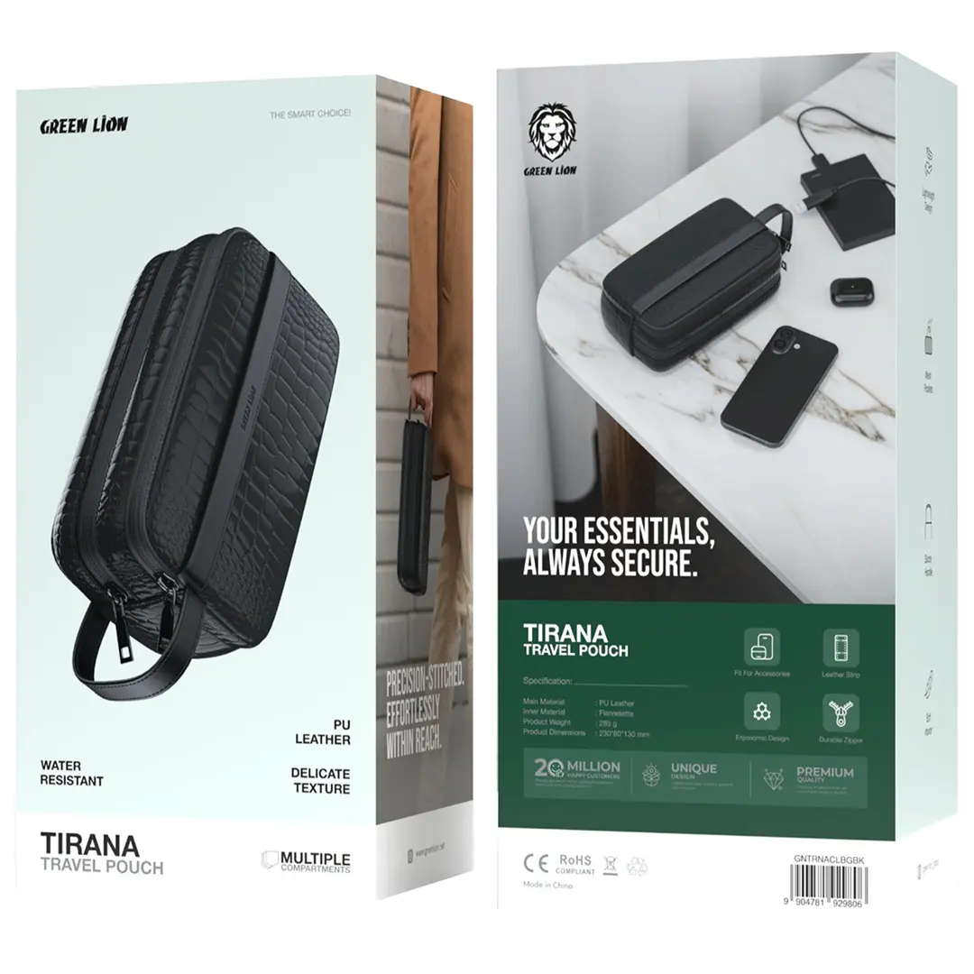 Green Lion Tirana Travel Pouch Black - 1