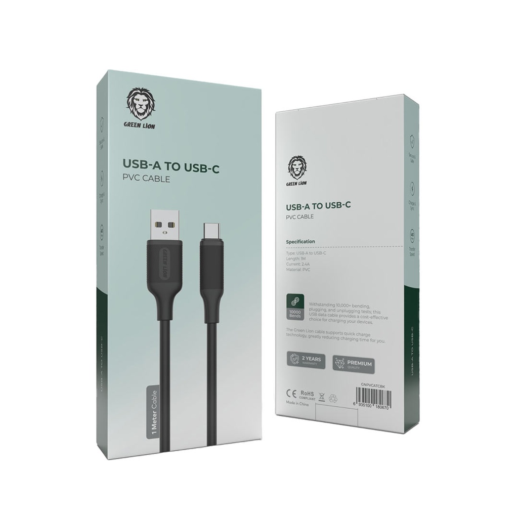 Green Lion USB-A to Lightning PVC Cable 1M - 1