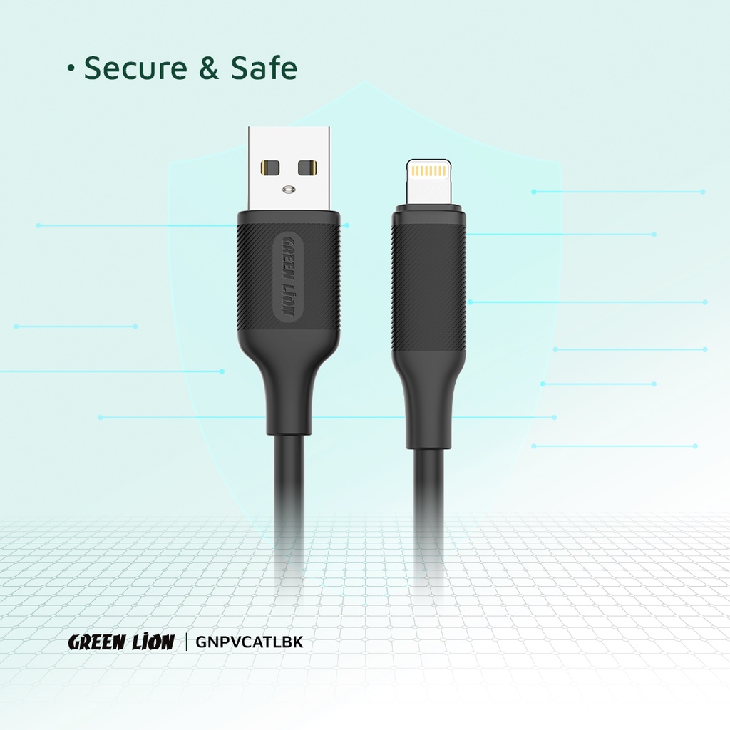 Green Lion USB-A to Lightning PVC Cable 1M - 2