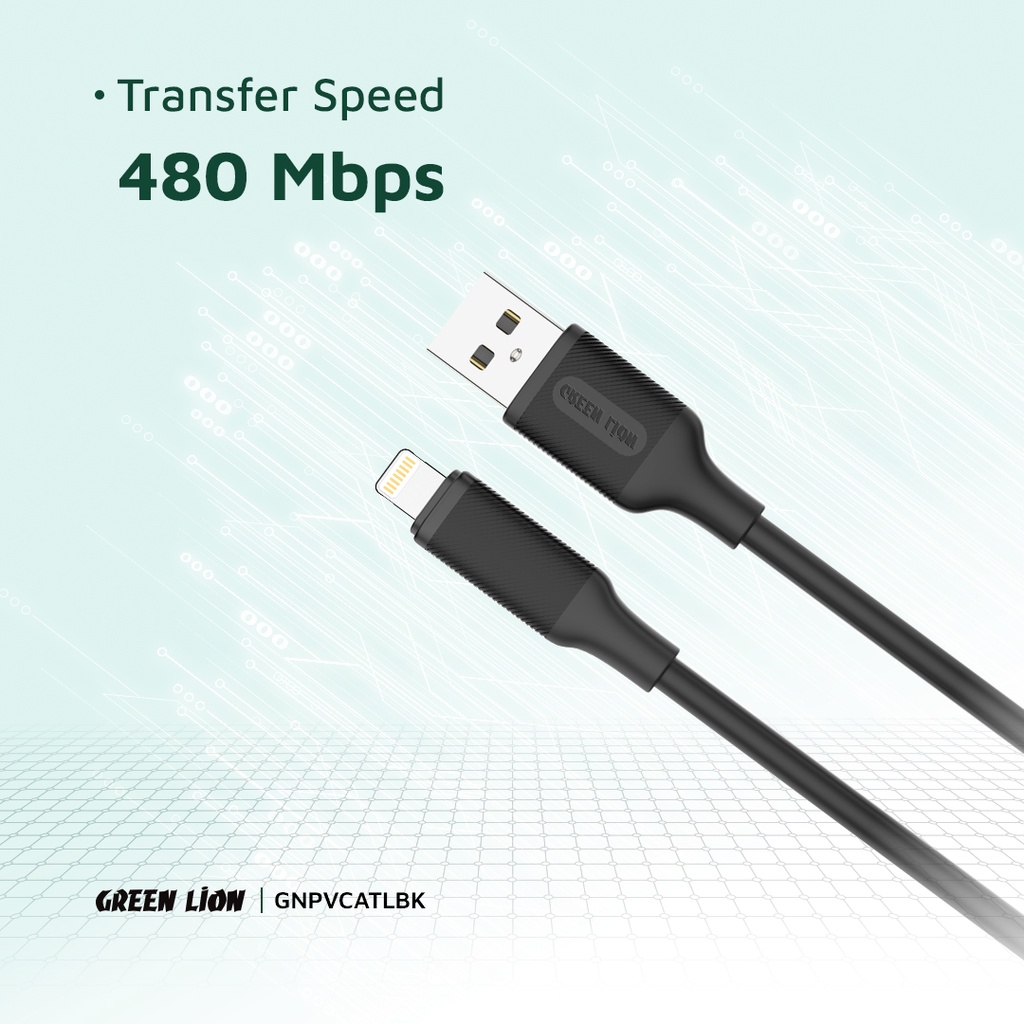 Green Lion USB-A to Lightning PVC Cable 1M - 5
