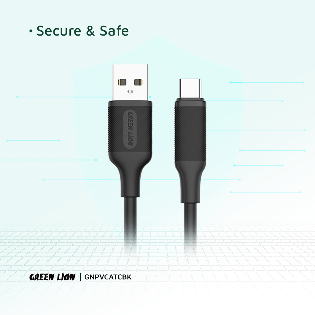 Green Lion USB-A to USB-C PVC Cable 1M - 3