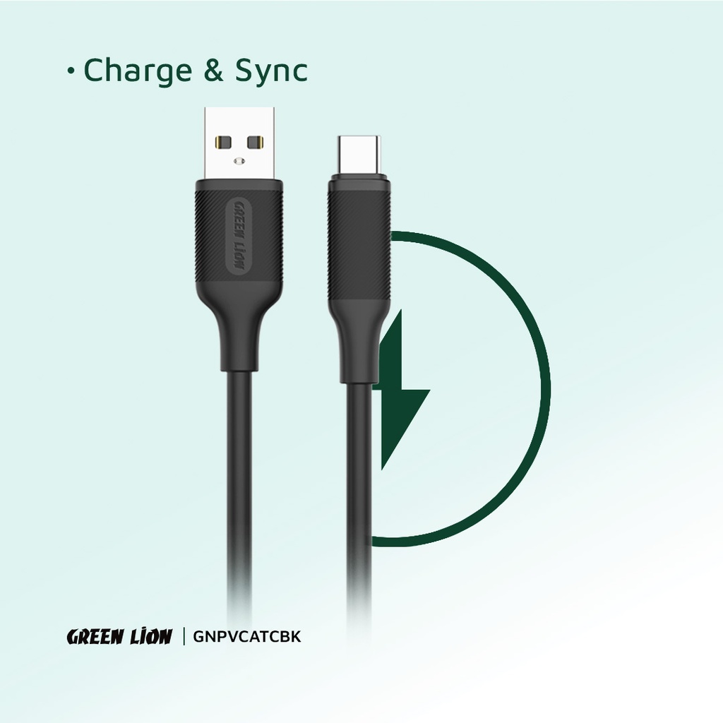 Green Lion USB-A to USB-C PVC Cable 1M - 4