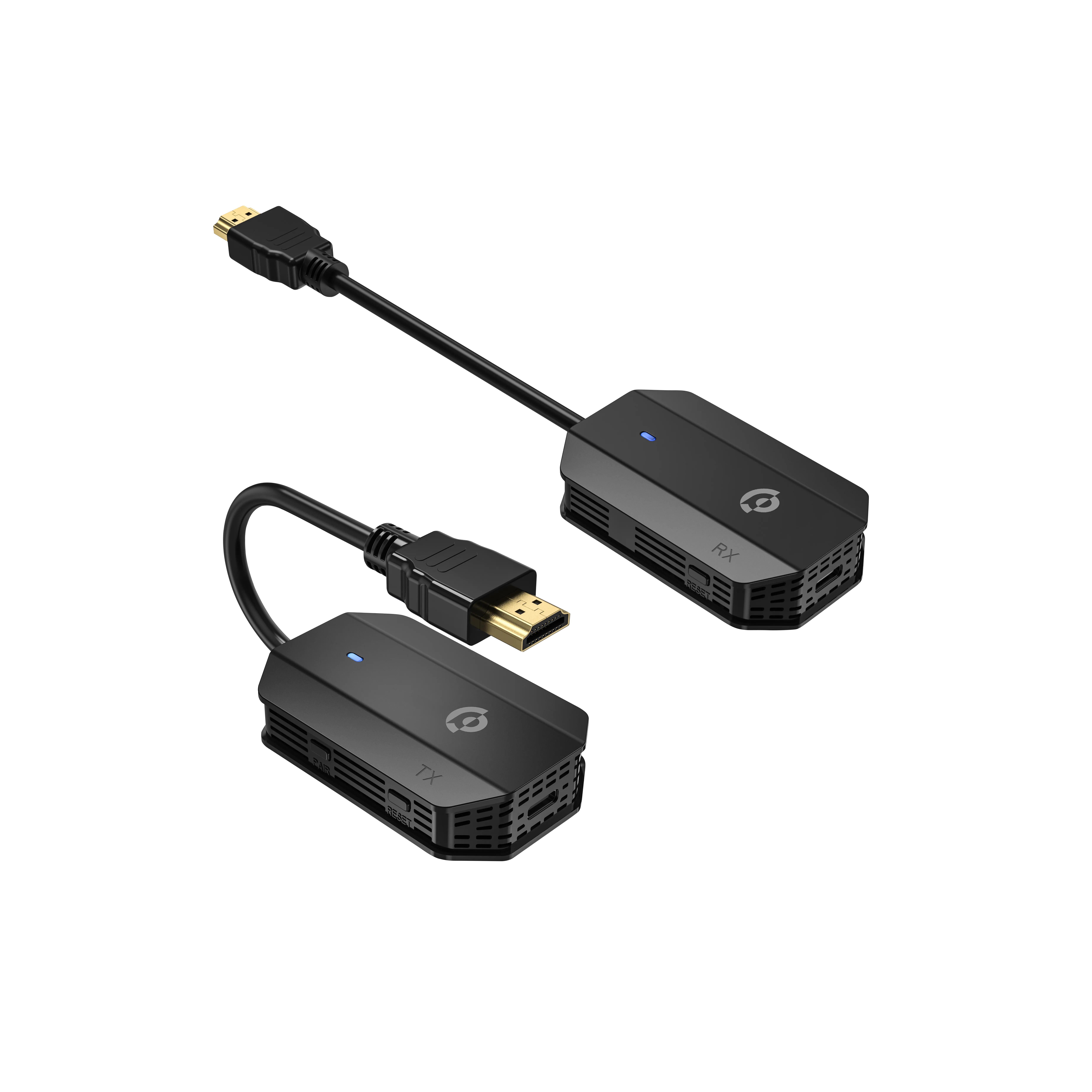 Powerology Wireless HDMI Mirroring Adaptor Pair with USB-C Cable Full HD 1080P - Black