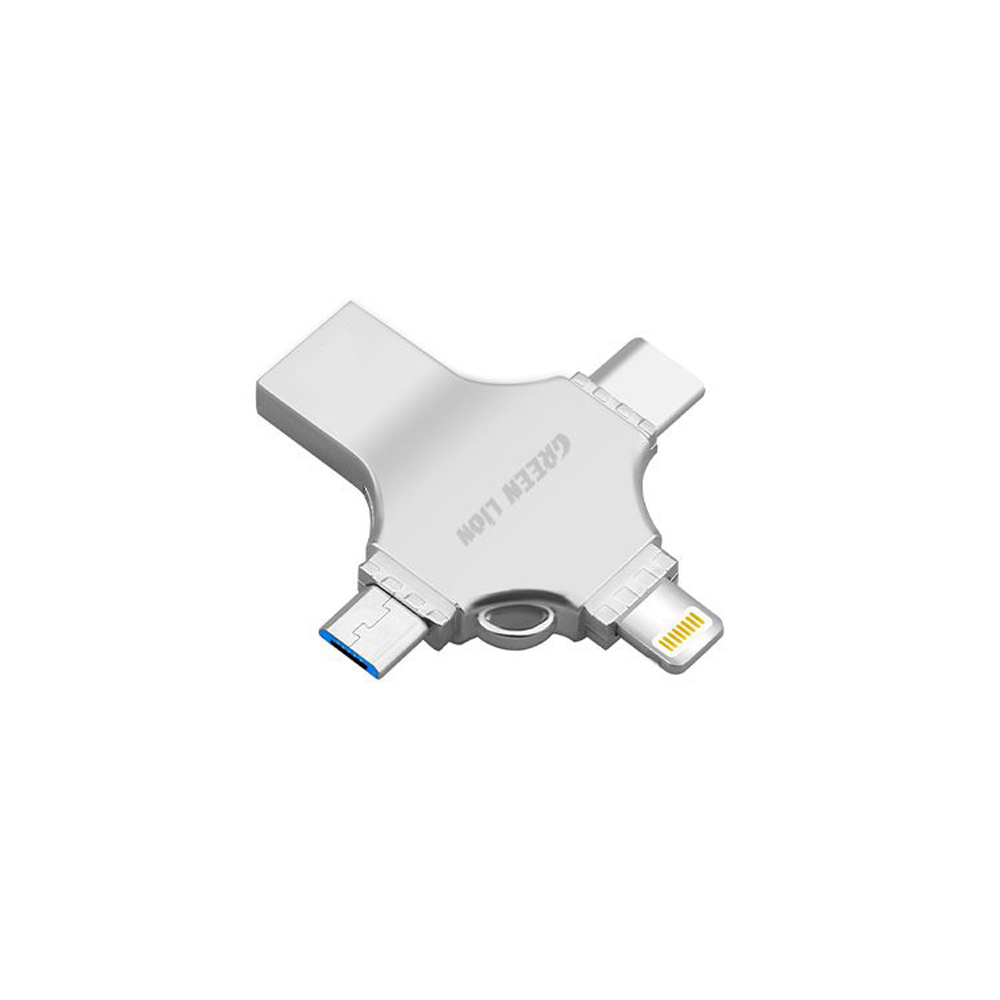 [GN4IN1USB256SL] Green Lion 4 in 1 USB Flash Drive 256GB - Silver