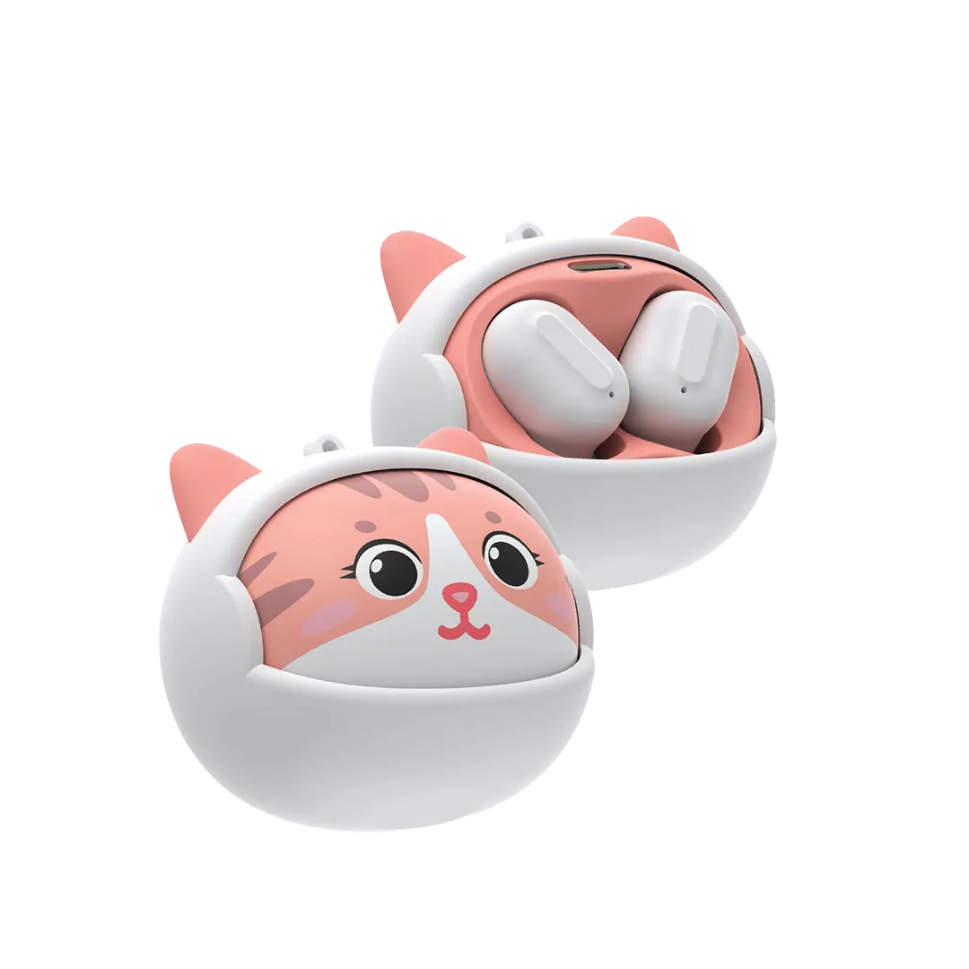 [GNKTYTWSWH] Green Lion Kitty Beats True Wireless Earbuds - White