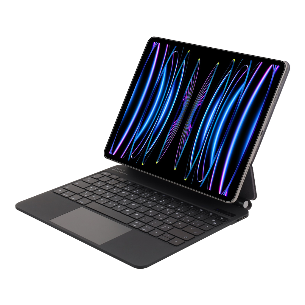 [LVL-AEROP11-BK] Levelo AeroBoard Pro Saffiano Leather Wireless Keyboard For iPad Pro 11" 2024 - Black