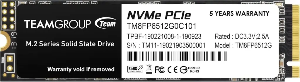 TEAMGROUP M.2 SSD 512GB MP33 NVME