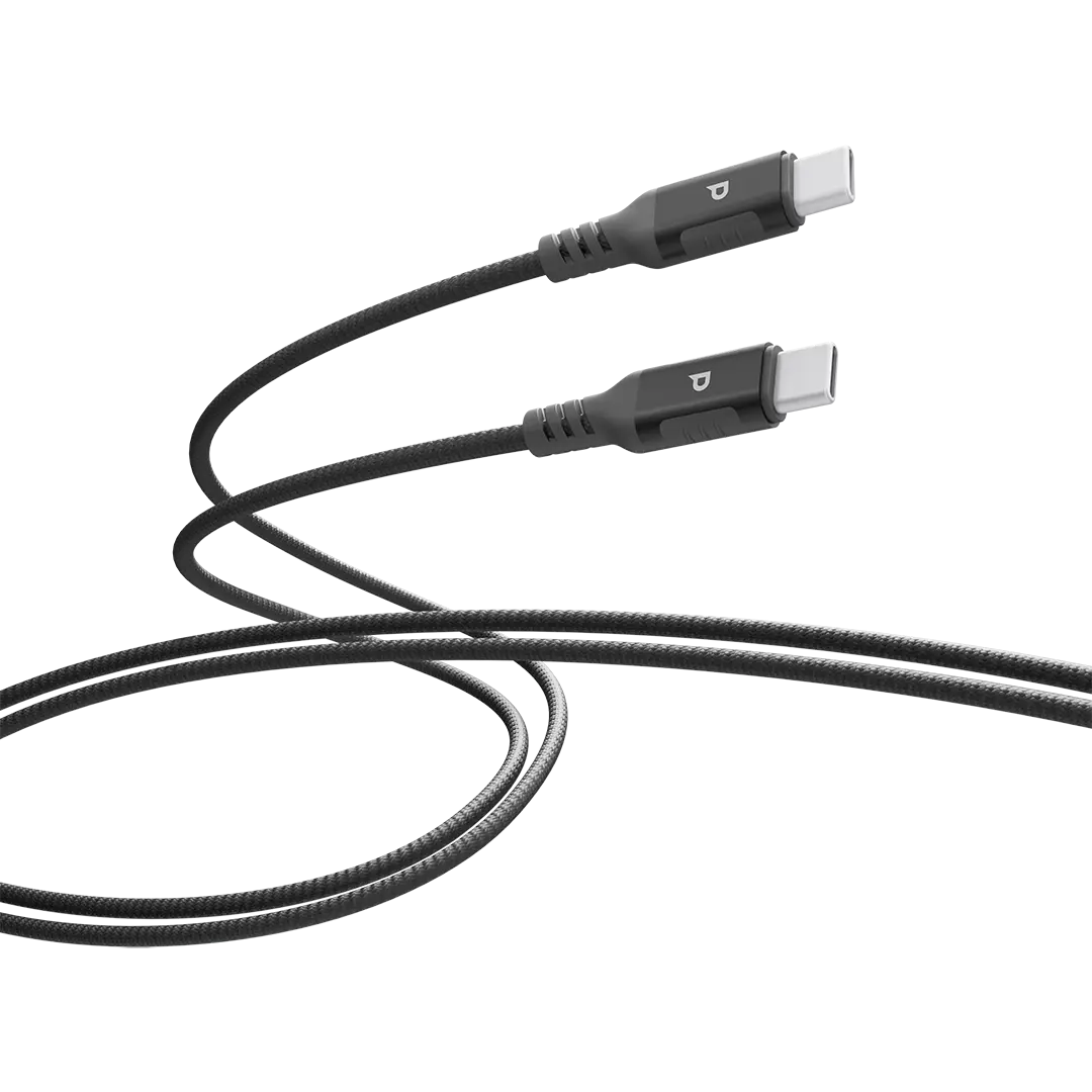 [PCAB027GY] Powerology 100W USB-C to USB-C V3.1 5G Metal Plug Nylon Braided Cable 3 Meter - Dark Grey