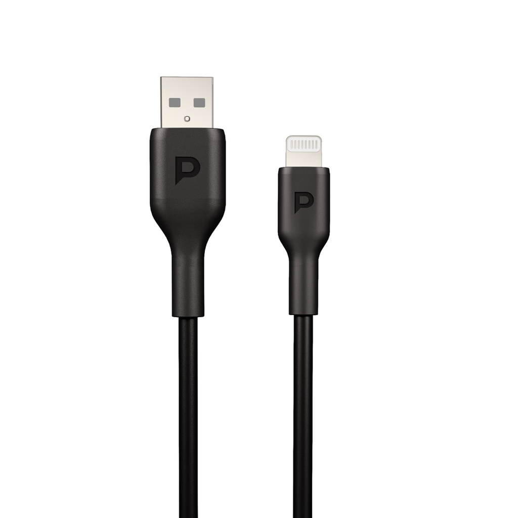 [PCAB010BK] Powerology MFI Lightning to USB-A TPE Jacket Over-Molded Cable 1.2 Meter - Black