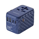 Powerology Power Adapter PD/65W 1 USB-A Port and 3 TYPE-C Ports - Black