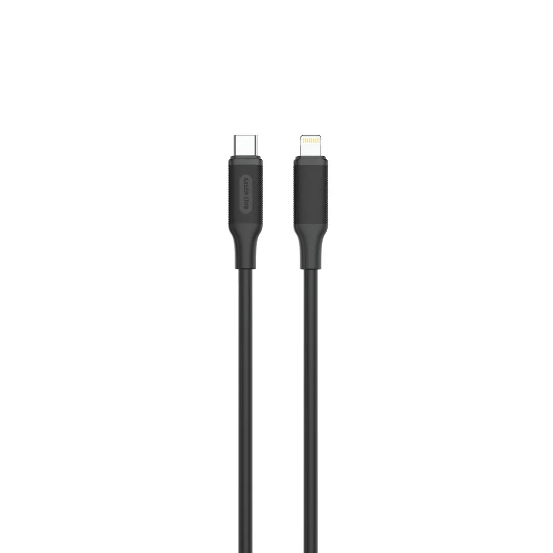 كابل Green Lion USB-C إلى Lightning بي في سي 3م - أسود