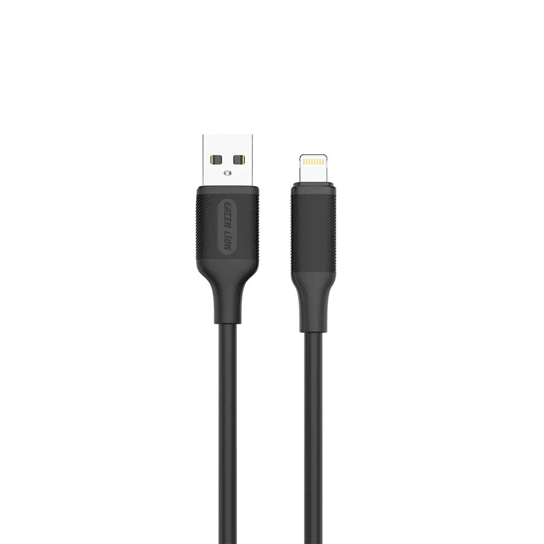 كابل Green Lion USB-A إلى Lightning بي في سي 2م - أسود