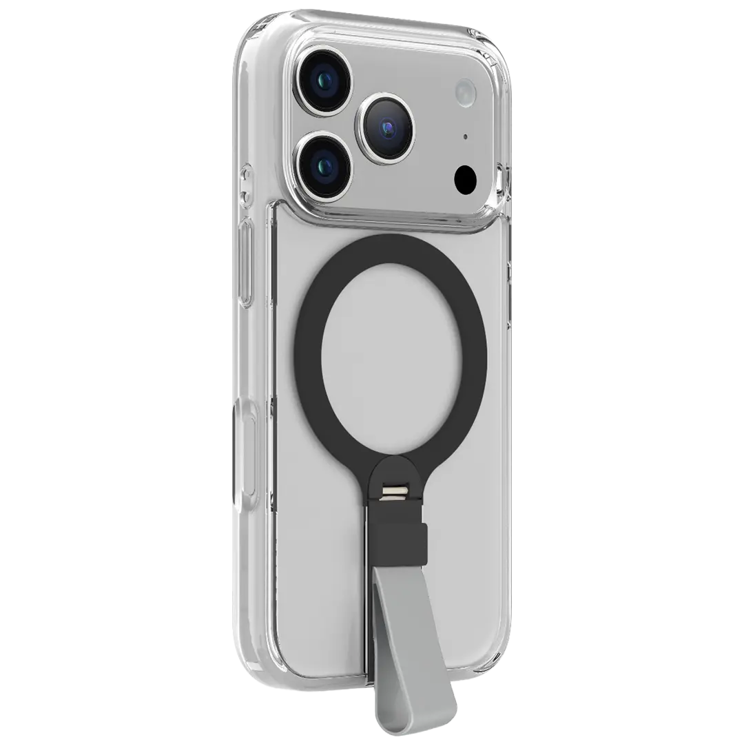 جراب Levelo Spira Grip لآيفون 17 برو ماكس - فضي حجري
