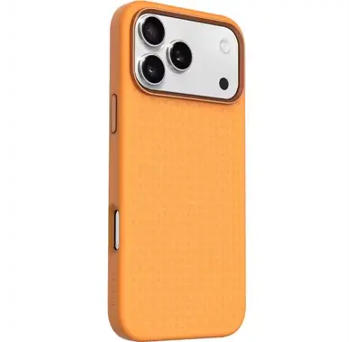 Levelo Fiora MagSafe Liquid Silicone Case With Pattern For iPhone 17 Pro Max - Orange