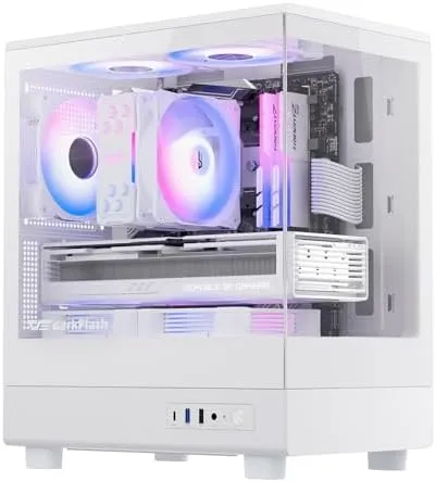 DarkFlash DB330M ARGB White Micro-ATX Dual Tempered Glass PC Case
