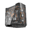 darkFlash DY470 ATX PC Case with 3-Side Tempered Glass & 4 ARGB Fans - Black