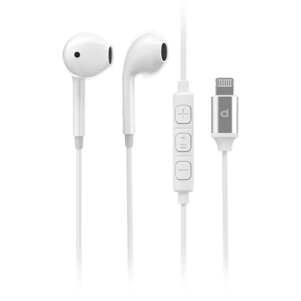 Powerology Stereo MFi Lightning Earphones 1.2M - White