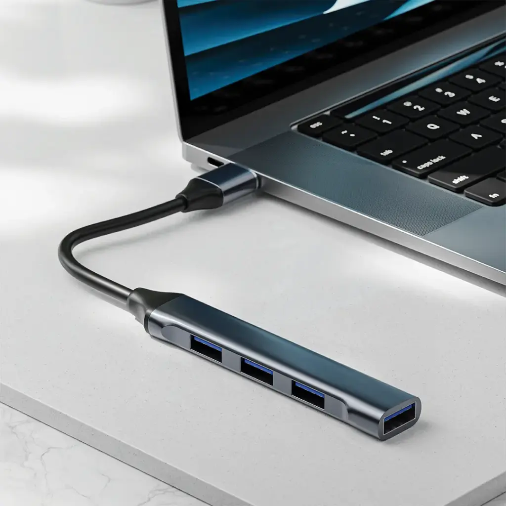 Green Lion 4 IN 1  USB-A Hub - Docking Station Adapter -  Black