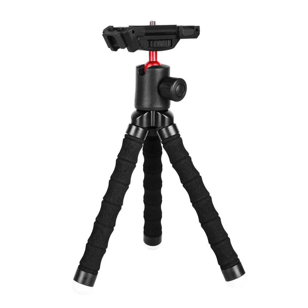 Porodo Flexible Foldable and Extendable Tripod with Phone Holder - Black