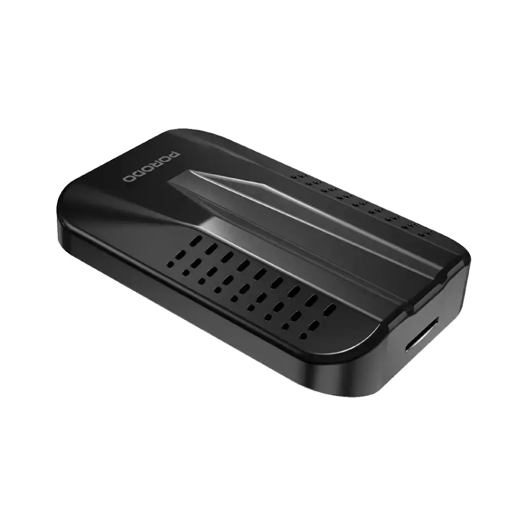 Porodo Android 12  BT5.0+128GB with USB-C Built-in Wired  CarPlay - Black