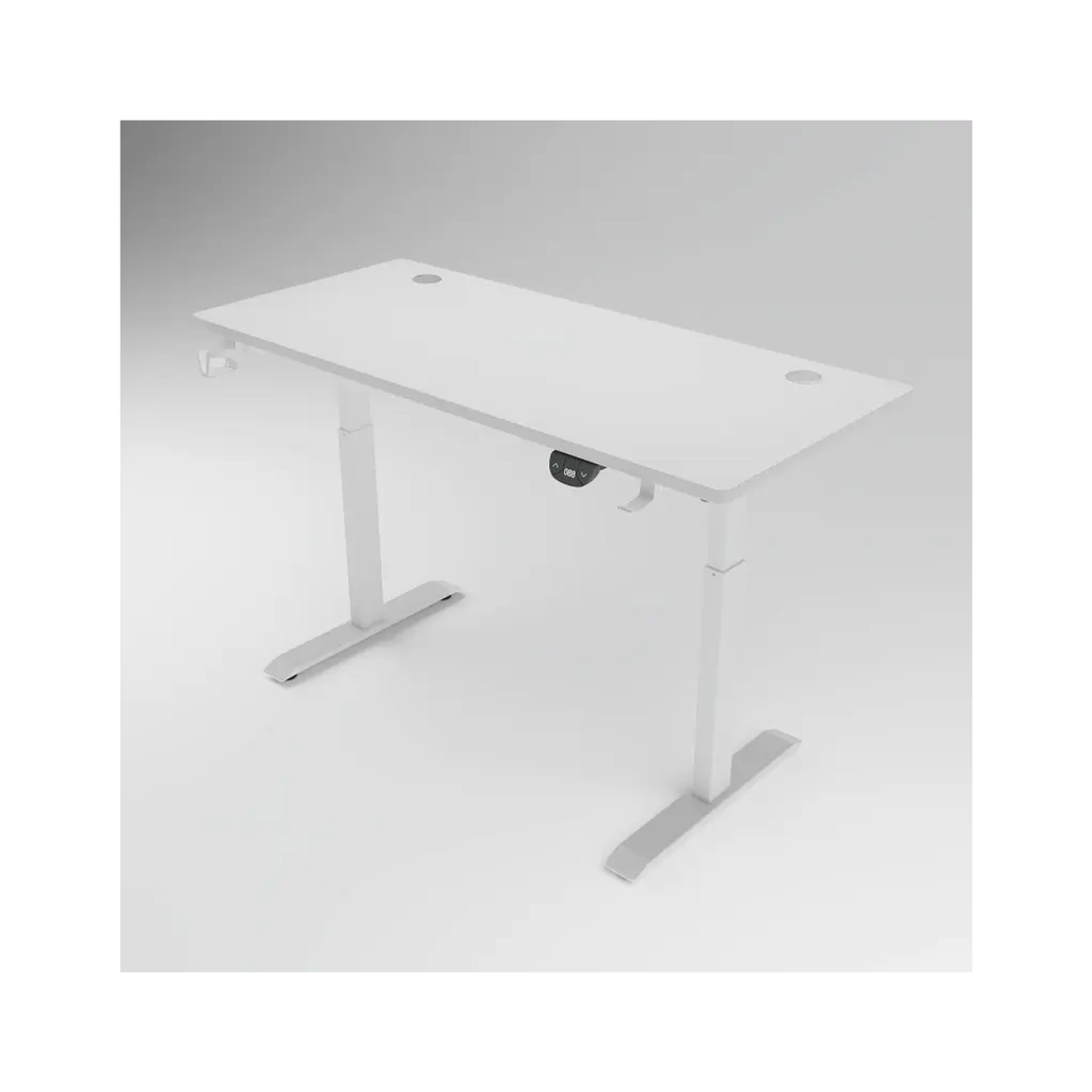 [Y201] Square Tube Electric Height-Adjustable Standing Gaming Desk with Memory Presets - White
