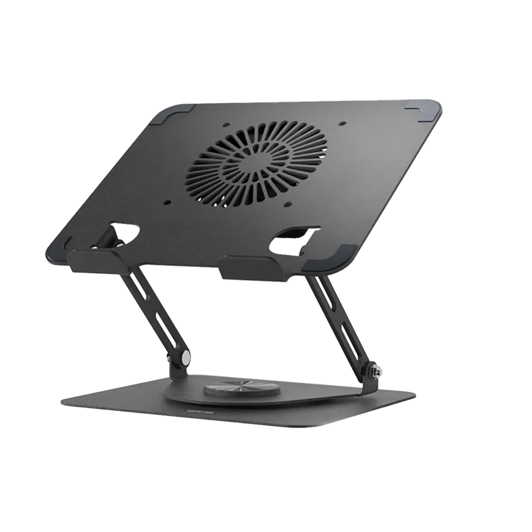 Green Lion Adjustable Laptop Stand with cooling fan- Black