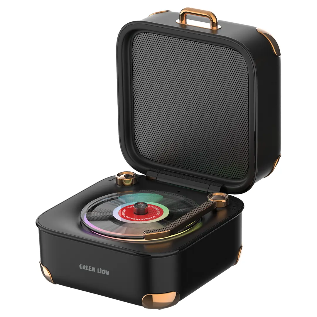 Green Lion Gramo Vinyl Wireless Speaker - Black
