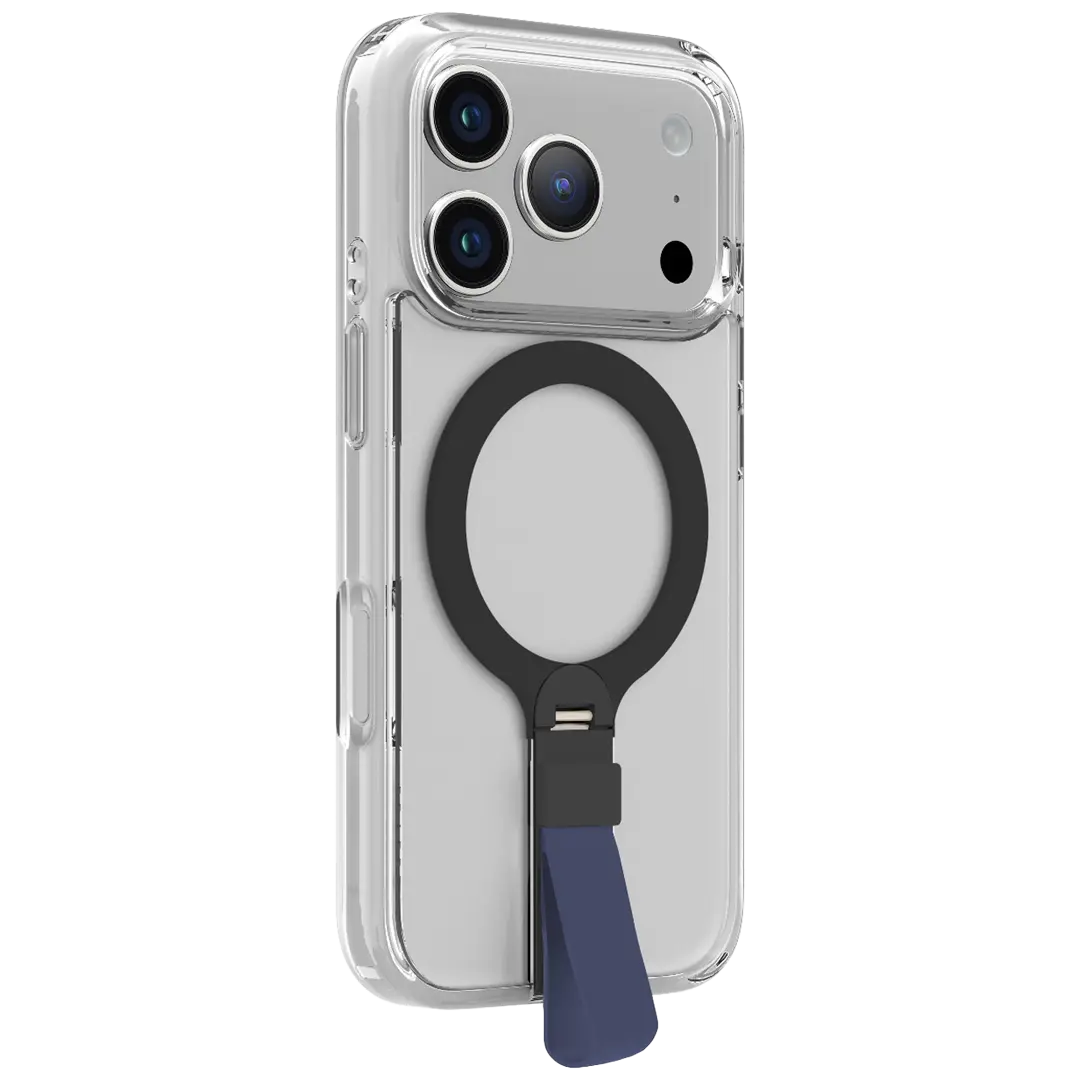 [LVLSPRC17PMPHBK] كفر Levelo Spira Grip لآيفون 17 برو ماكس - أسود فانتوم