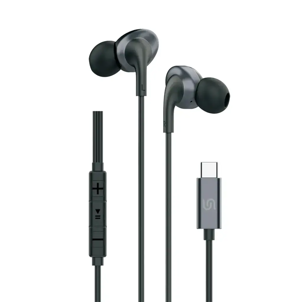 Porodo Soundtec Metal Earphones 10mm Type C - Black